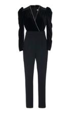 Veronica Beard Cleo Wrap-effect Crystal-trimmed Jumpsuit