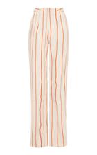 Moda Operandi Bassike Split-cuff Striped Linen Straight-leg Pants