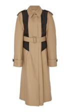 Alexander Wang Leather-paneled Cotton-blend Trench Coat