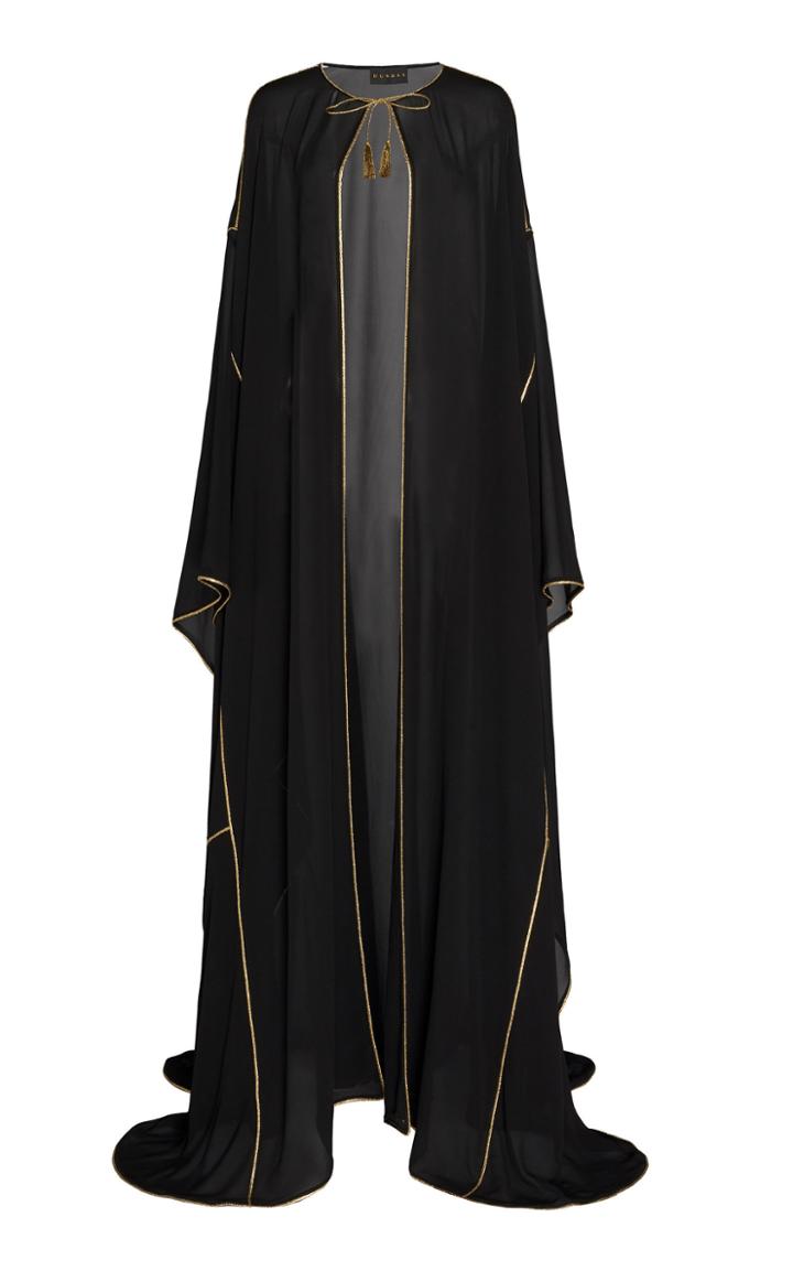 Dundas Silk Georgette Caftan With Gold Trim