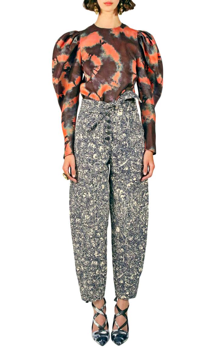 Moda Operandi Ulla Johnson Ora Silk Puffed Sleeve Blouse