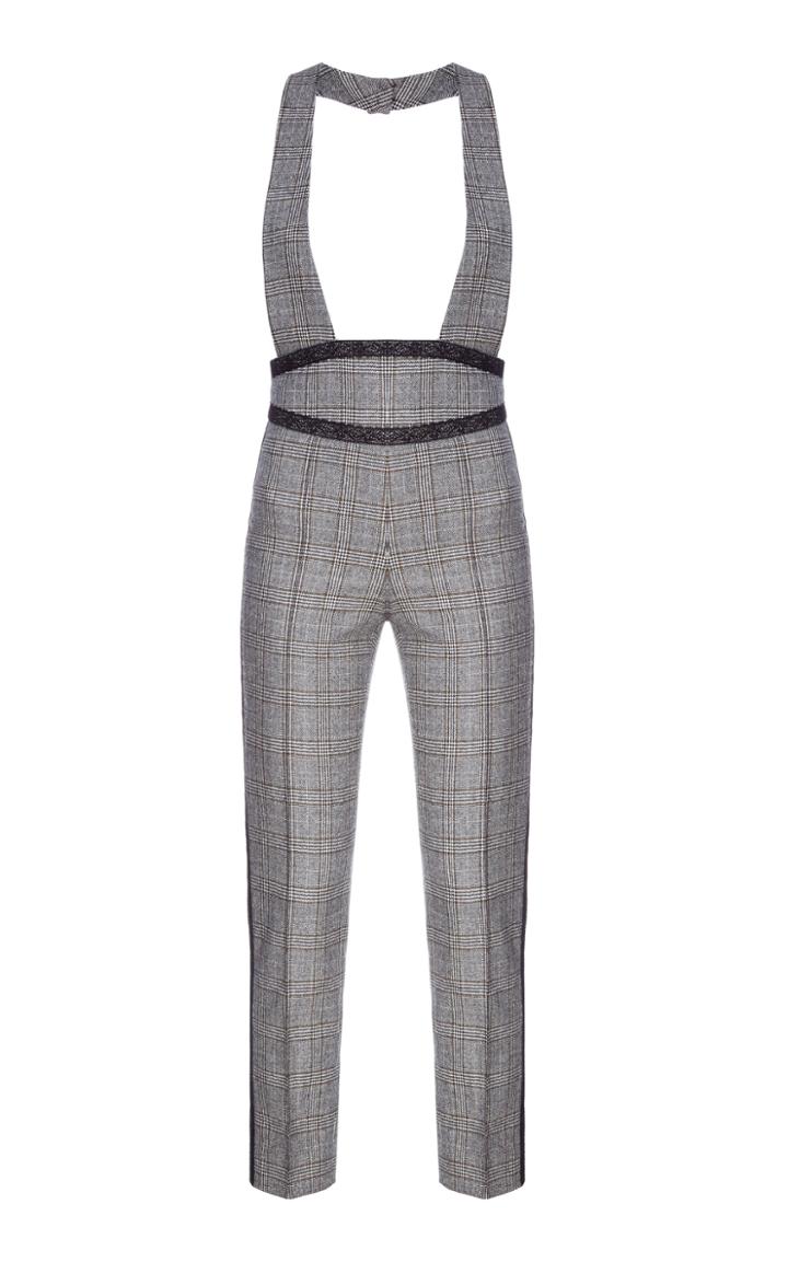 Flow The Label Plaid Wool Suspender Pants