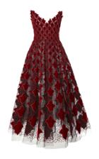 Oscar De La Renta Strapless Embroidered Tulle Gown