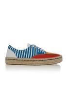 Lanvin Paneled Cotton-canvas Espadrille Sneakers Size: 39