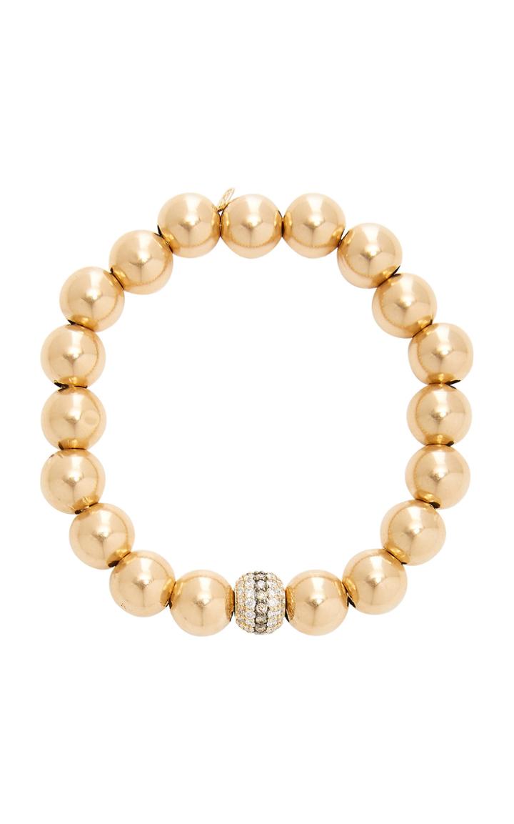 Sydney Evan 10mm Gold And Diamond Mala Bead Bracelet