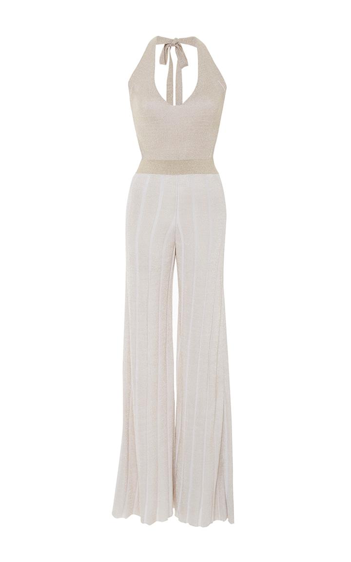 Cushnie Et Ochs Halter Top Wide Leg Jumpsuit