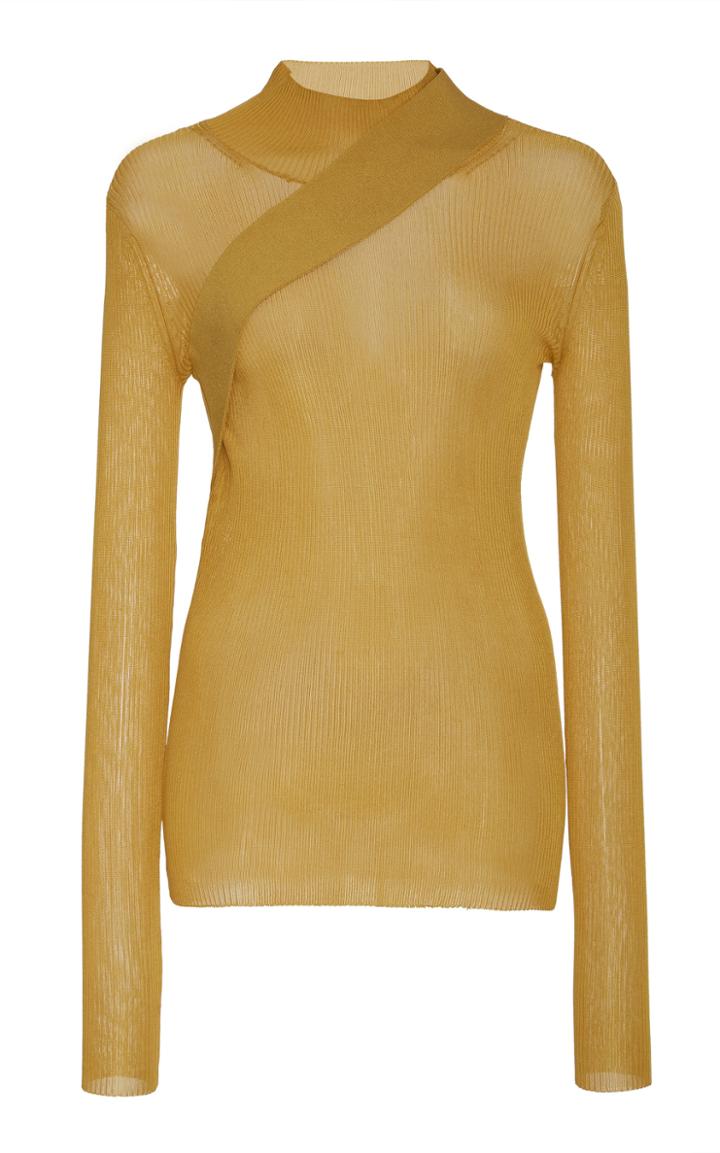 Peter Do Seatbelt Ribbed-knit Mesh Sweater