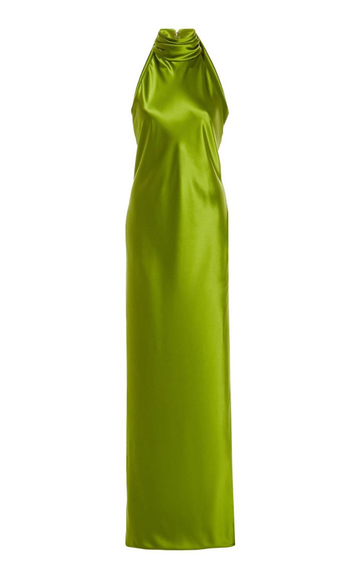 Brandon Maxwell Silk-satin Halterneck Gown