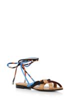 Emilio Pucci Leather-trimmed Silk-twill Sandals