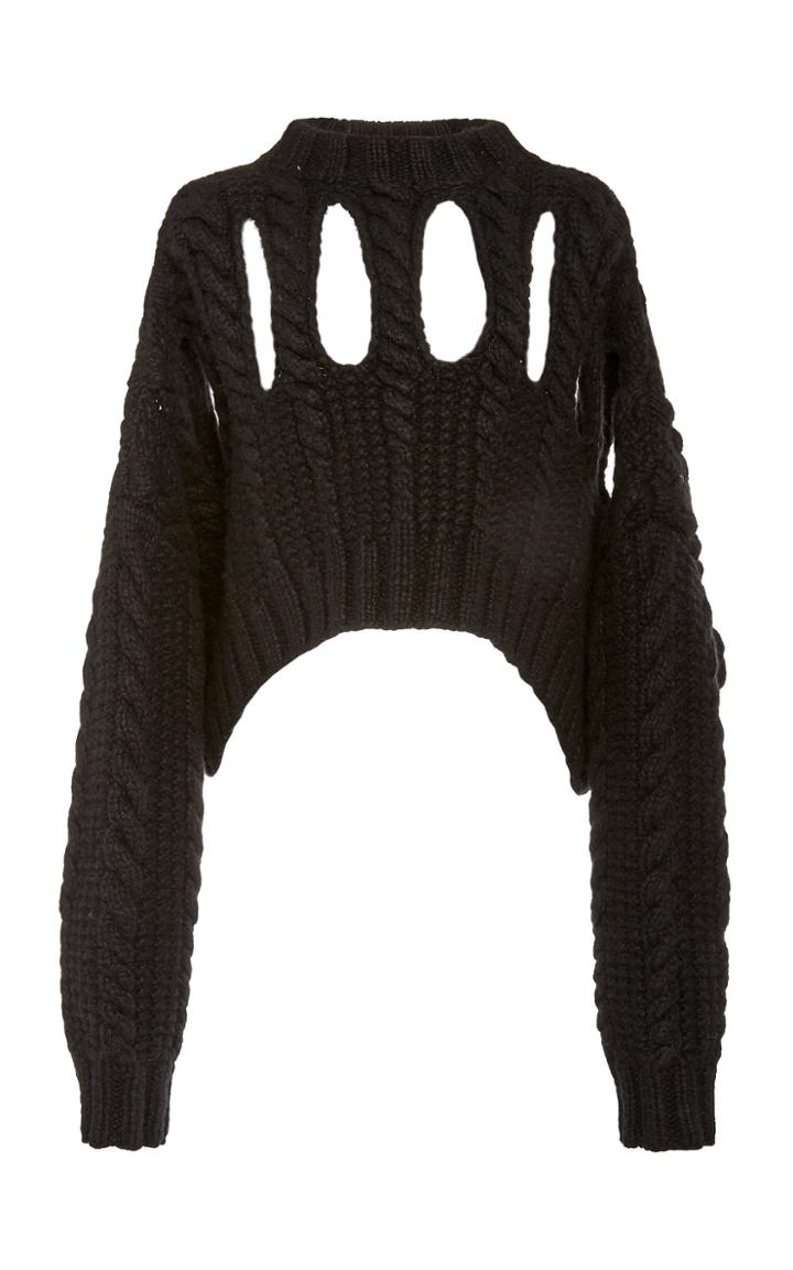 Partow Inga Cutout Cropped Cashmere Sweater