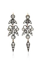 Montse Esteve Double-tiered Oxidized Silver Diamond Earrings