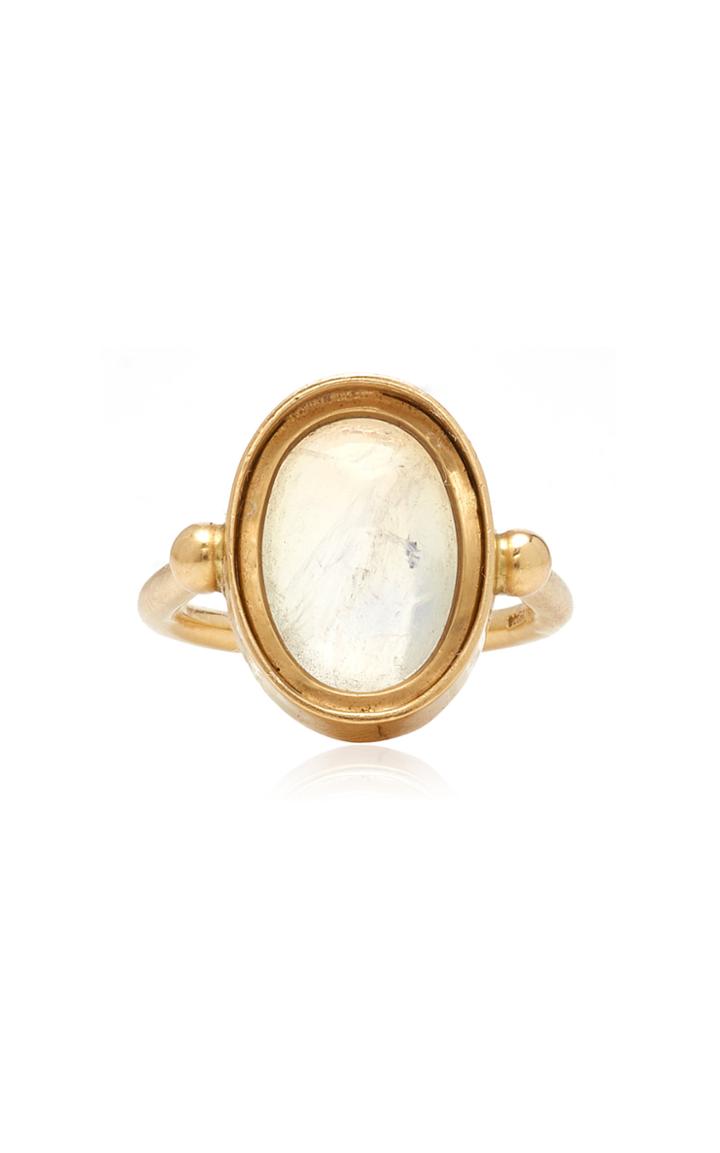 Moda Operandi Ouroboros 18k Gold Oval Moonstone Ring