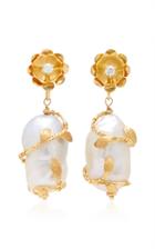Of Rare Origin Hedera Pearl Diamond Drop Earrings