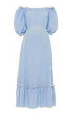 Moda Operandi Luisa Beccaria Off-the-shoulder Linen-blend Dress Size: 38