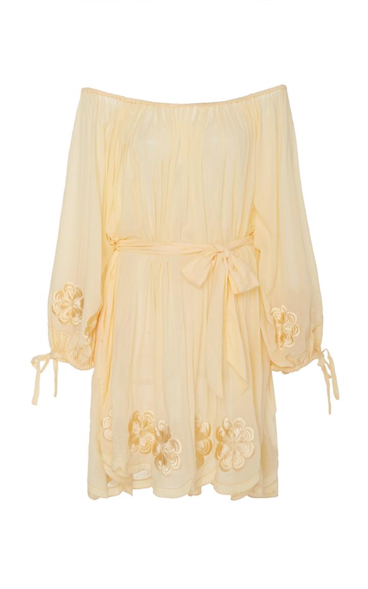 Innika Choo Frida Burds Off-the-shoulder Cotton Dress