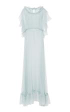 Luisa Beccaria Chiffon Ruffle Full Length Dress