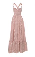Luisa Beccaria Linen Striped Long Dress