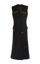David Koma Mongolian Fur Collared Wool Vest