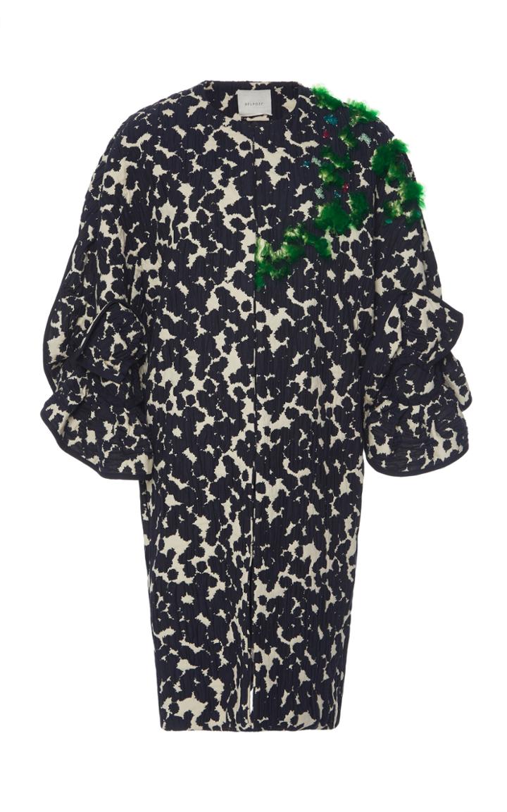 Delpozo Embroidered Ruffle Coat