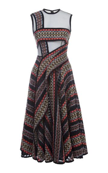 Hussein Bazaza Sleeveless Tweed A Line Dress