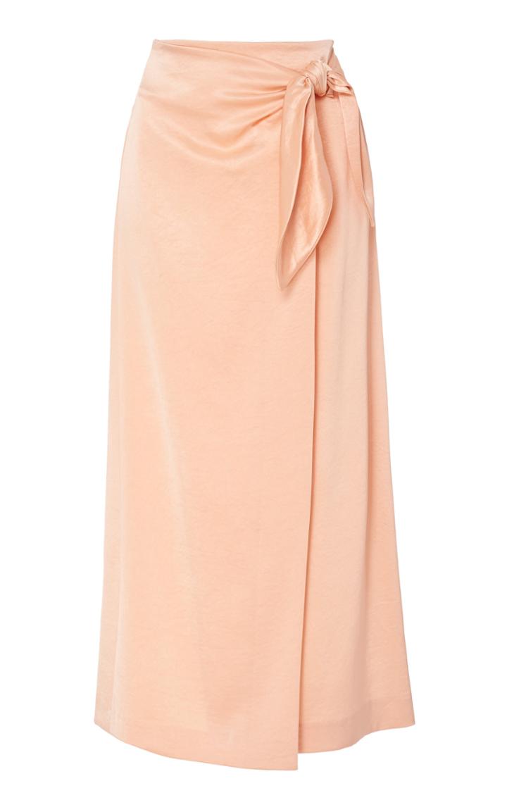 Nanushka Amas Satin Wrap-effect Midi Skirt
