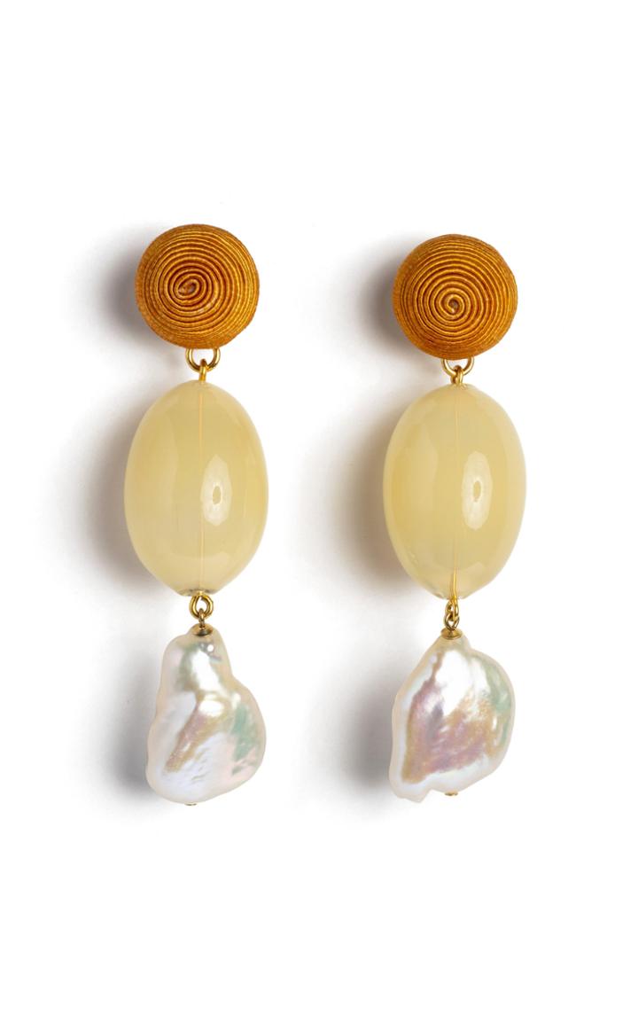 Moda Operandi Lizzie Fortunato Pearl Golden Field Earrings