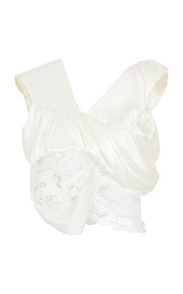 Moda Operandi Caroline Hu Draped Silk Cropped Top