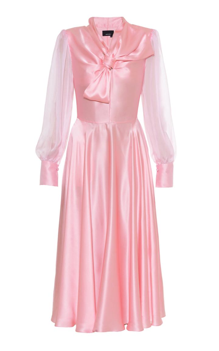 Moda Operandi Anouki Bow Tie Silk Flare Dress