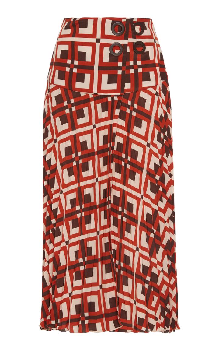Johanna Ortiz Accidente Geometrico Printed Midi Skirt
