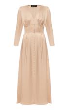 Moda Operandi Anna October Marta Ruched Satin Midi Dress