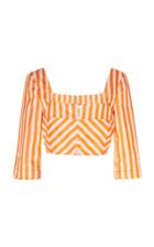 Rosie Assoulin Striped Cotton Cropped Top