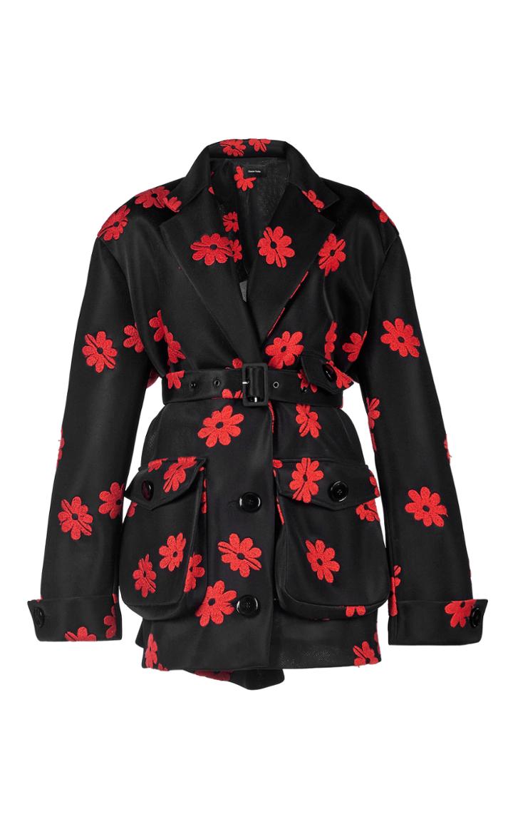 Simone Rocha Floral Embroidered Neoprene Jacket