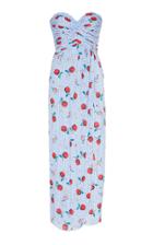 Rebecca De Ravenel Dandelion Strapless Printed Cotton Maxi Dress