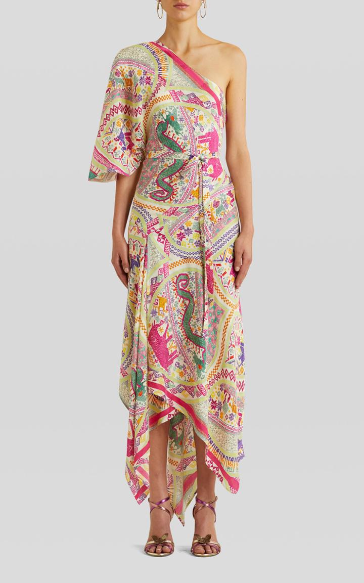 Moda Operandi Etro Printed Crepe One-shoulder Maxi Dress