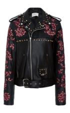 Rodarte Lace Embroidered Leather Jacket