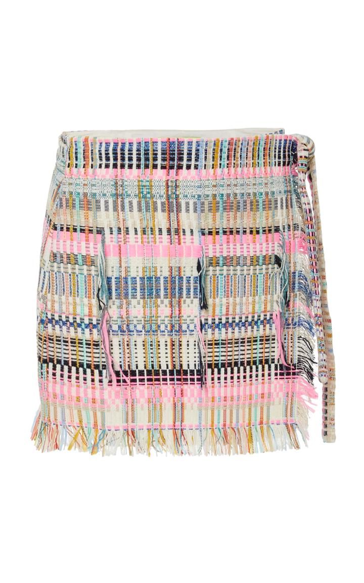 Liron Itzhakov Jalila Warp Mini Fringes Skirt