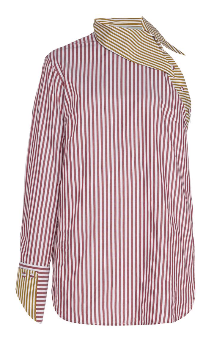Silvia Tcherassi Tania Striped Cotton-poplin Top