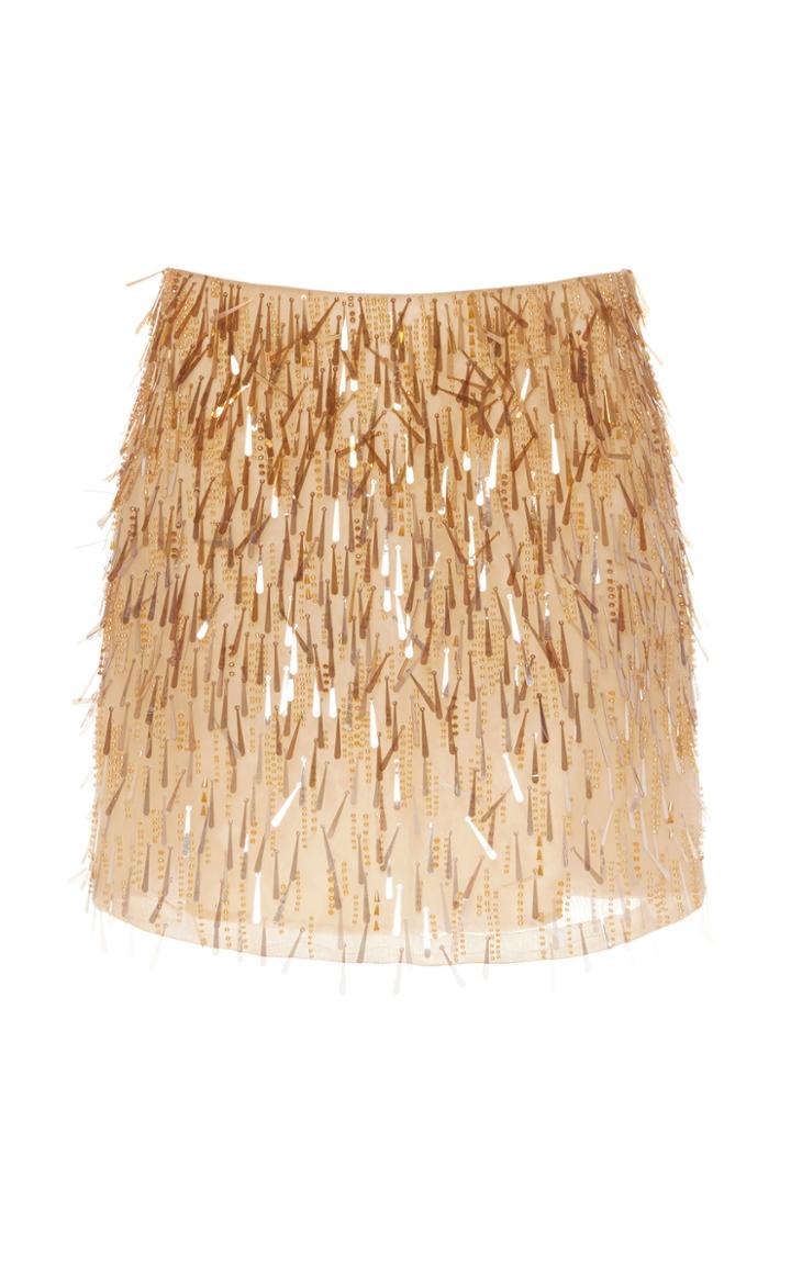 Alberta Ferretti Sequin-embellished Silk Skirt