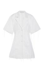Marina Moscone Frayed Cotton-poplin Top