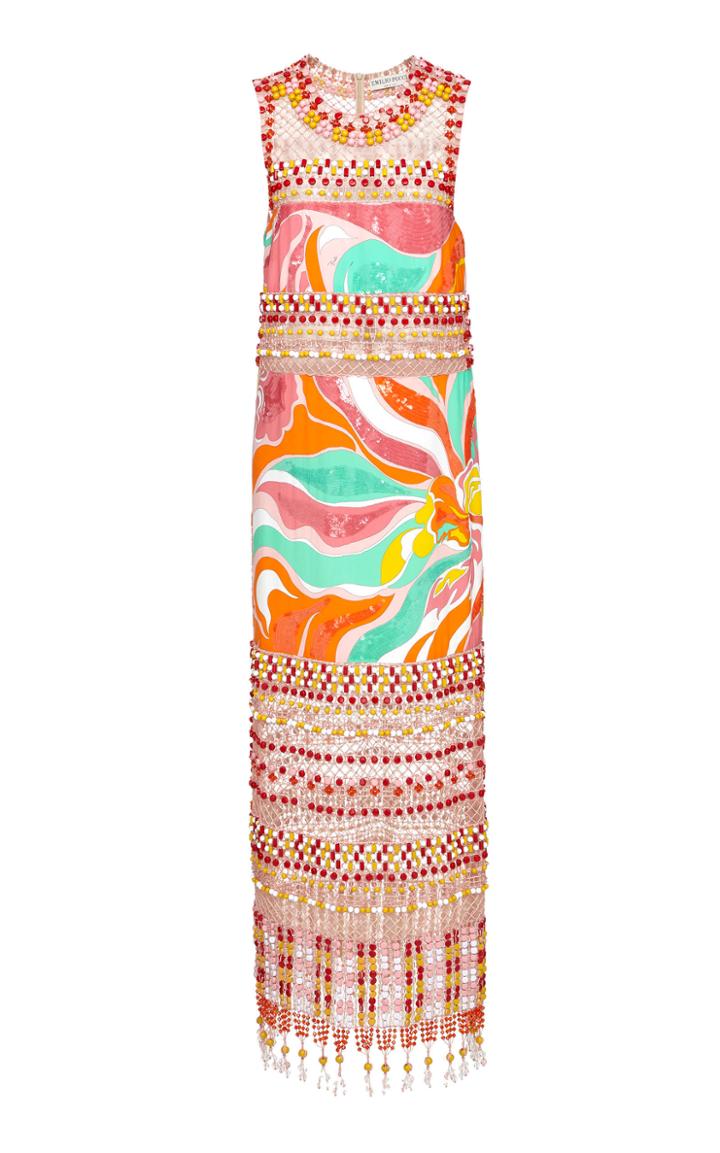 Emilio Pucci Sequins And Beads Midi Dress