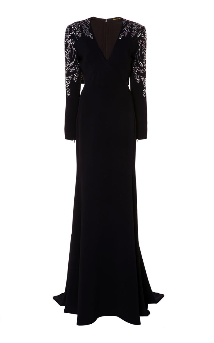 Jenny Packham Darina Embellished Crepe Gown