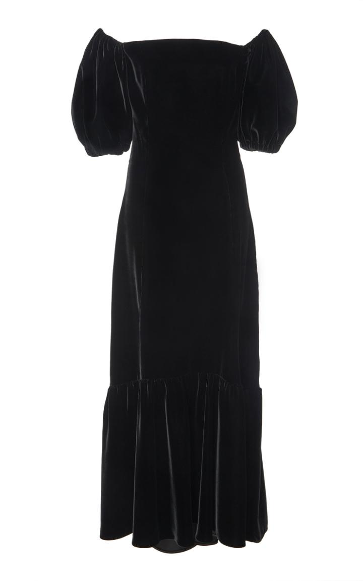 Etro Off-the-shoulder Ruffled Velvet Dress