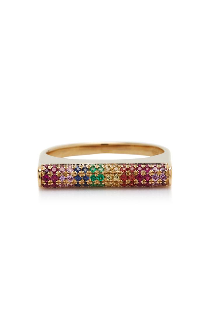 Sydney Evan Rainbow Pave Roll Ring