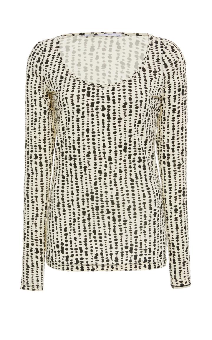 Moda Operandi Proenza Schouler Pswl Sheer Stretch Long Sleeve Scoop Neck Top Size: X