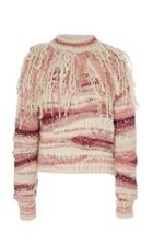 Prabal Gurung Lyon Fringed Crewneck Sweater