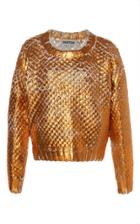 Partow Raye Metallic Cotton-blend Sweater