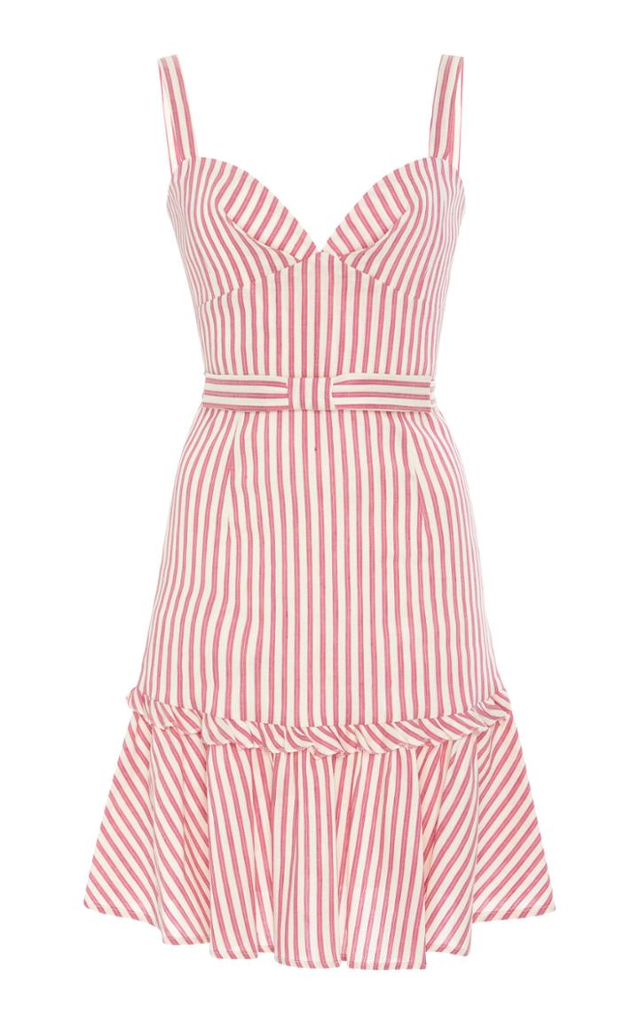 Luisa Beccaria M'o Exclusive Linen Stripes Mini Dress