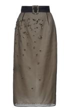 Prada Embellished Organza Midi Skirt