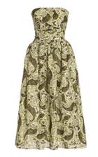Ciao Lucia Gia Printed Cotton-silk Strapless Dress