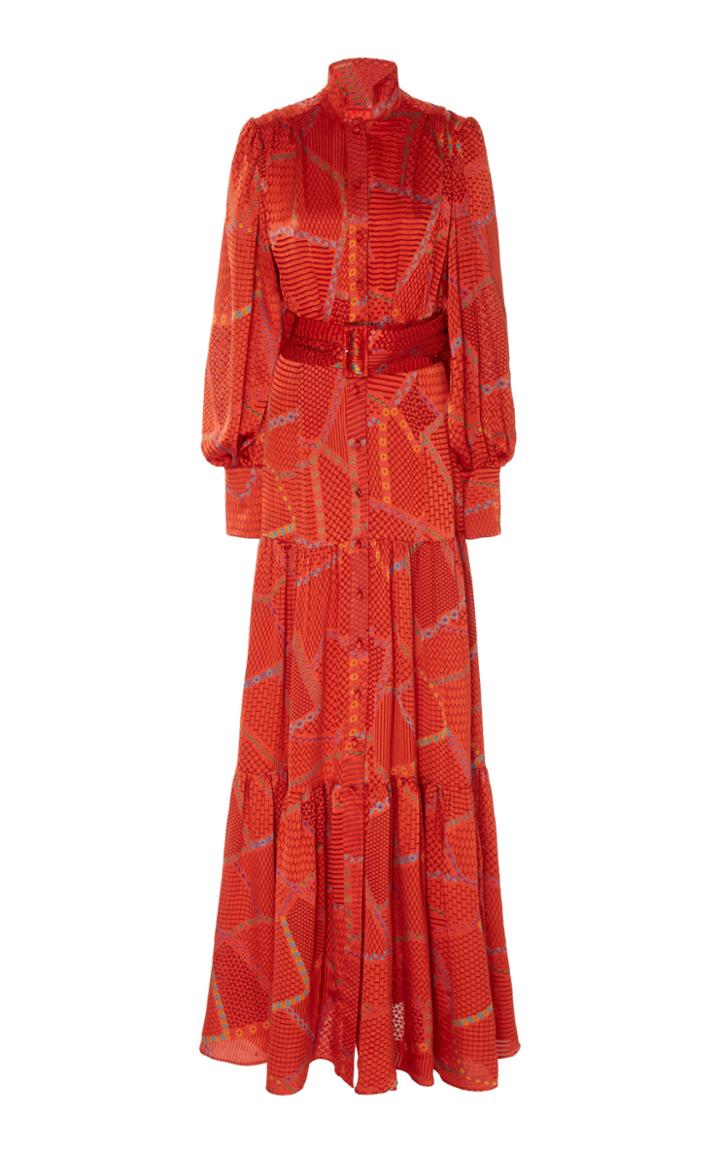 Alexis Soraya Tiered-seam Button-front Maxi Dress